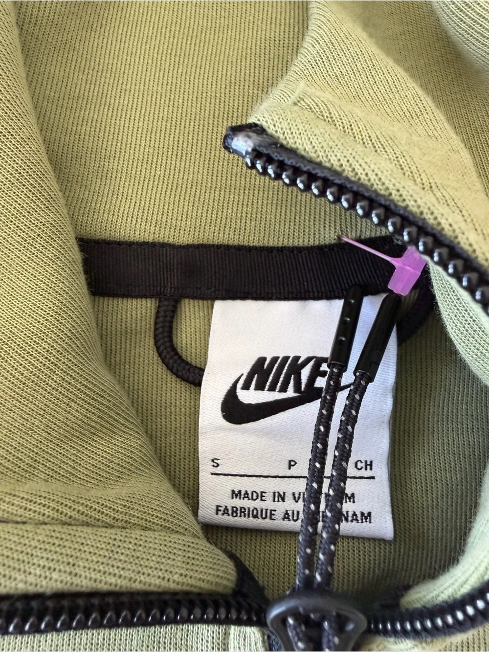 Nike Women’s Light Olive Green Full-Zip Hooded Sweatshirt! Quality! S